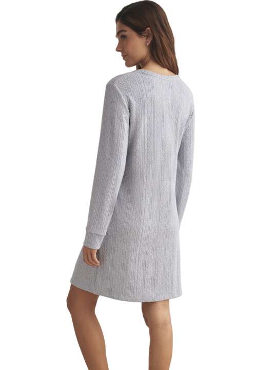P8663SE Chemise de nuit manches longues TEXTURAS Selmark Gris face