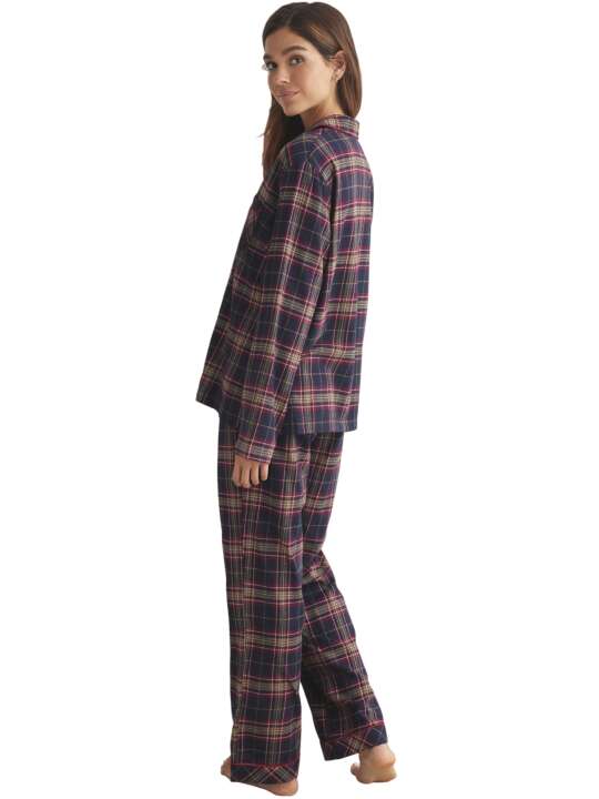 P8876SE Pyjama pantalon chemise manches longues PLAID Selmark Bordeaux face