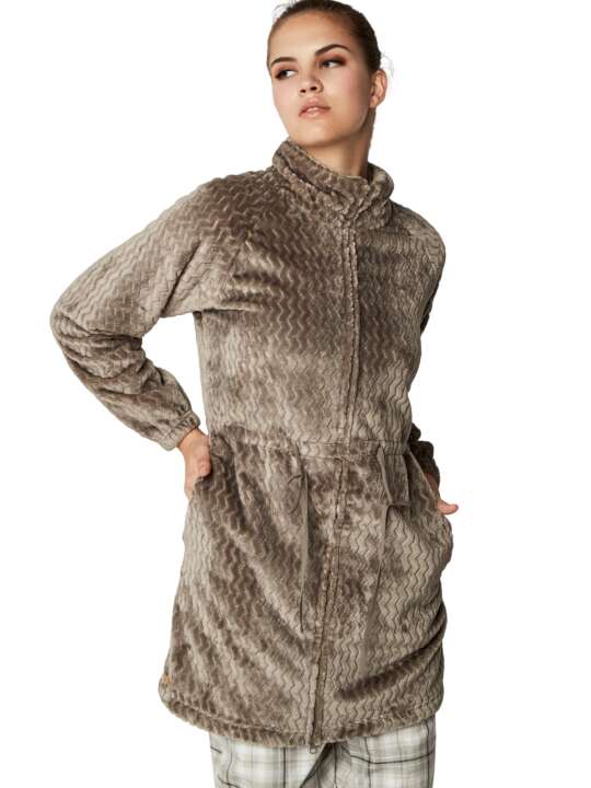 PC093SE Veste d'intérieur robe de chambre zippée SUPERSOFT COMPLEMENTOS Selmark Gris face