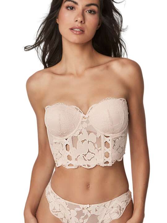 61140SE Soutien-gorge bustier balconnet FEDERICA Selmark Beige face
