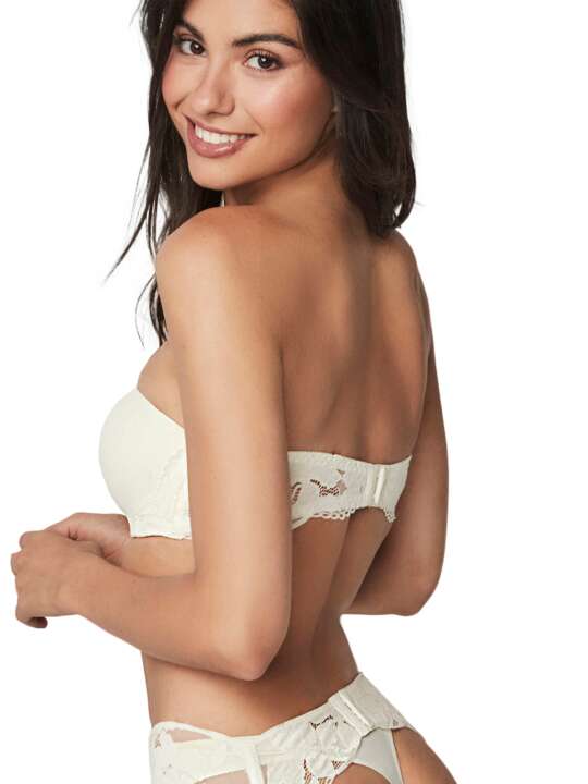 61116SE Soutien-gorge bandeau préformé armaturé FEDERICA MARIAGE Selmark Ivoire face