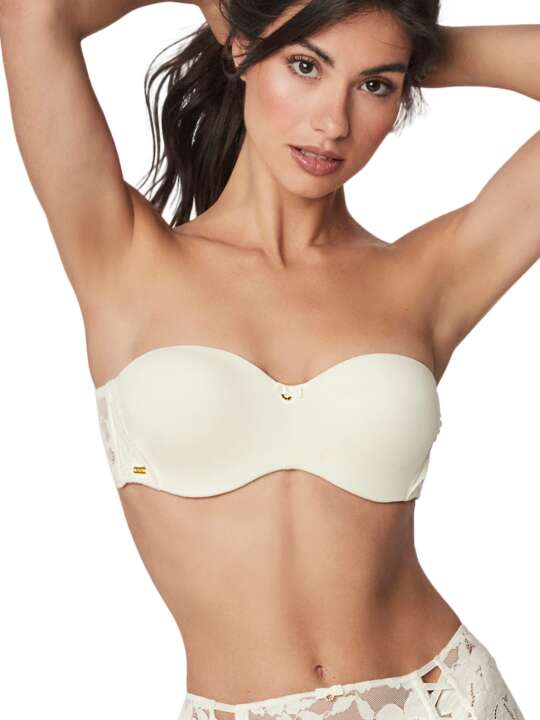 61116SE Soutien-gorge bandeau préformé armaturé FEDERICA MARIAGE Selmark Ivoire face