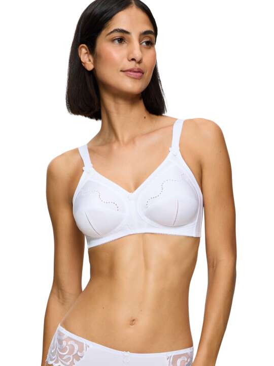 0004928 Soutien-gorge sans armatures DOREEN + COTTON01 Triumph Blanc face