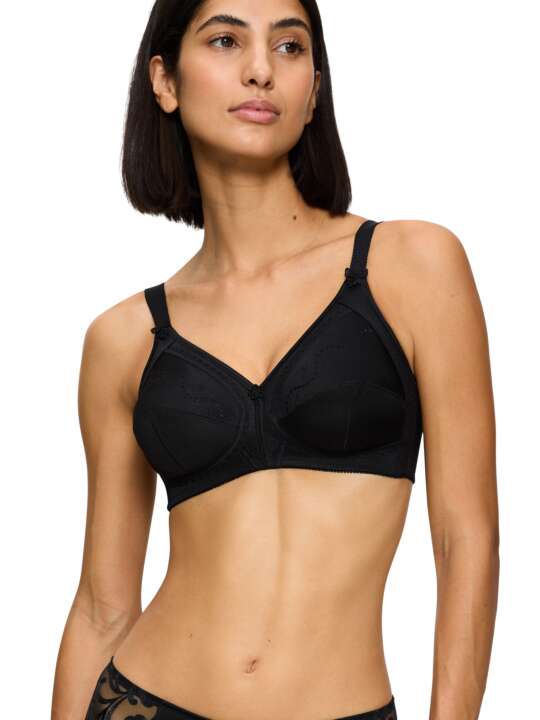 0004928 Soutien-gorge sans armatures DOREEN + COTTON01 Triumph Noir face