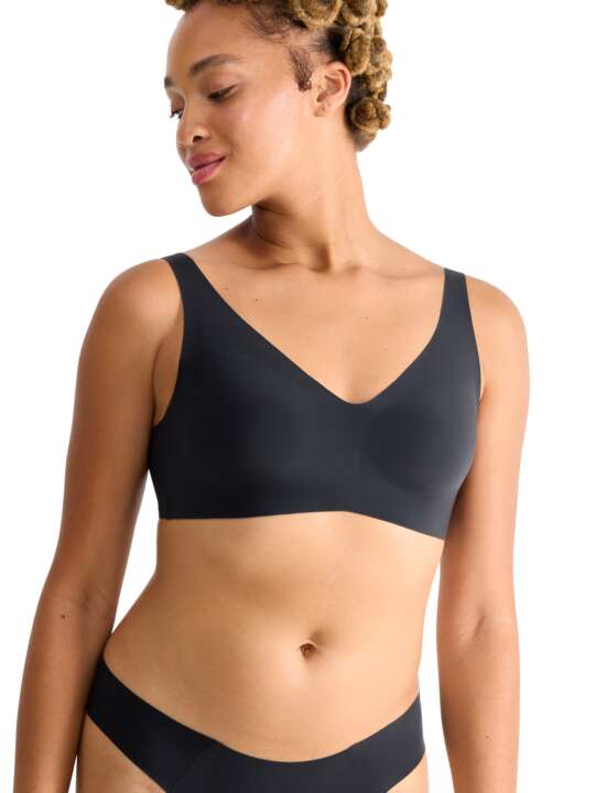 0217729 Soutien-gorge préformé sans armatures ZERO FEEL Sloggi Noir face