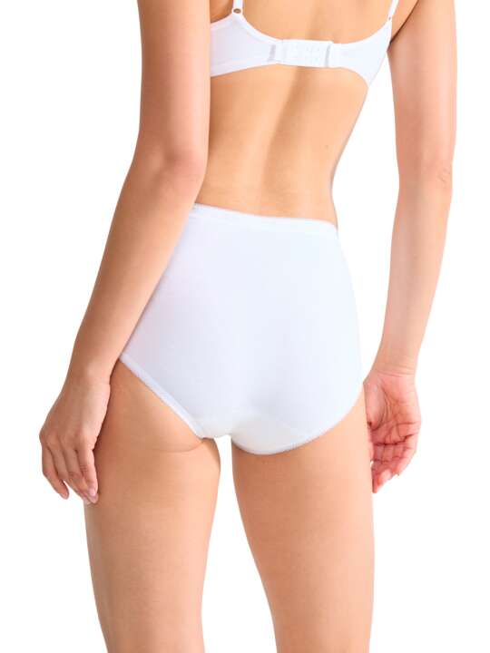 0068837 Pack x4 slips BASIC PLUS Sloggi Blanc face