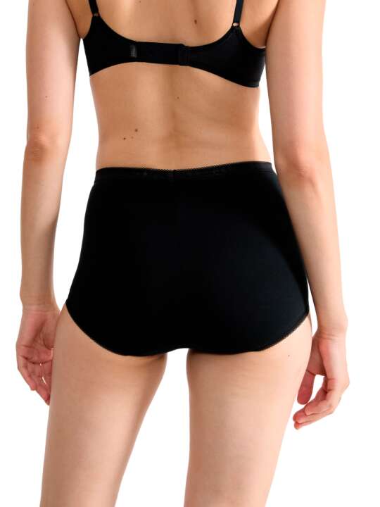 0028378 Pack x4 slips taille haute BASIC PLUS Sloggi Noir face