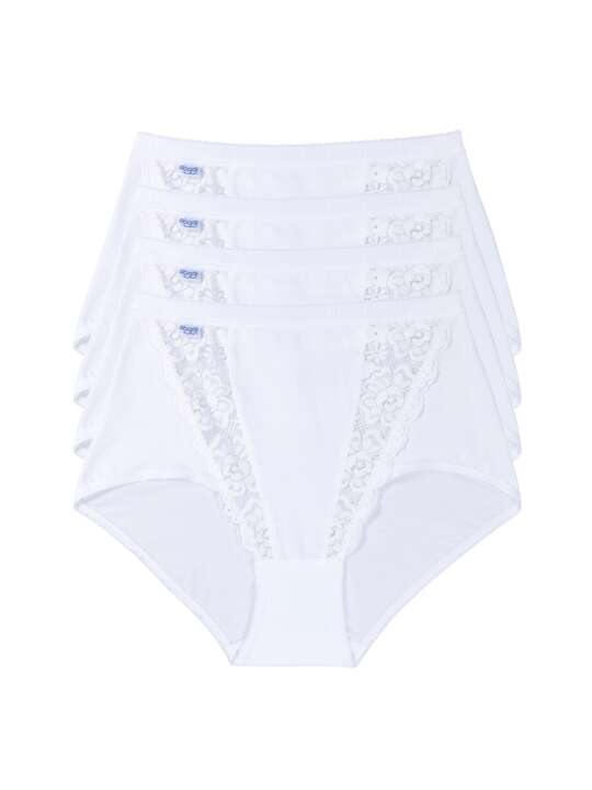 0071632 Pack x4 slips taille haute CHIC Sloggi Blanc face