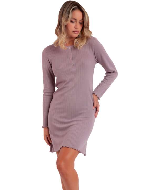 61304AD Chemise de nuit manches longues Soft Canale Admas Violet face