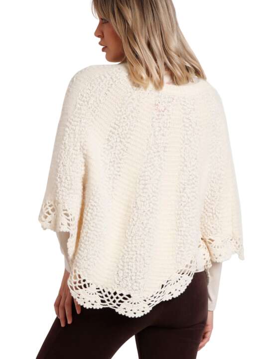 67218AD Poncho uni Romantic Admas Ivoire face