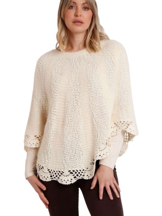 67218AD Poncho uni Romantic Admas Ivoire face