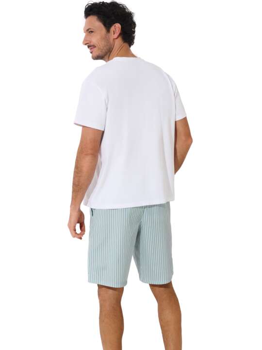 35031LI Pyjama tenue d'intérieur short t-shirt ARION Lisca Men Blanc face