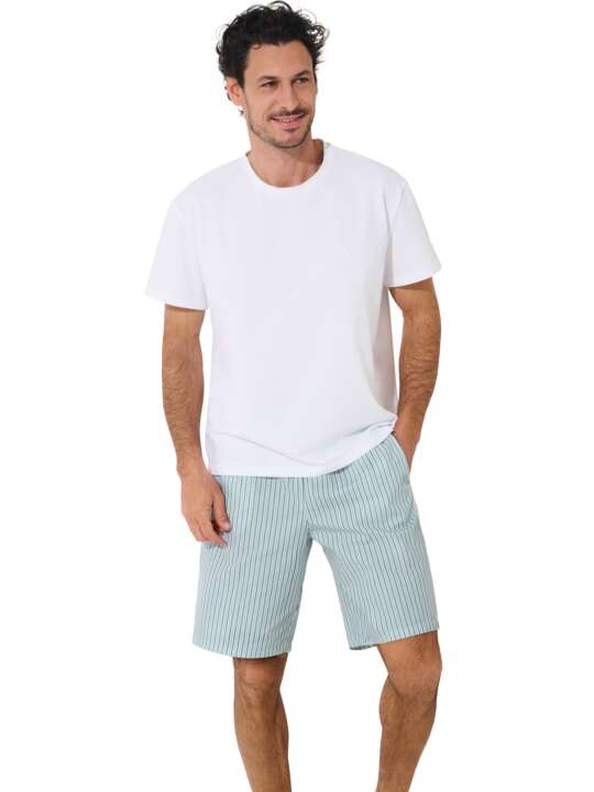 35031LI Pyjama tenue d'intérieur short t-shirt ARION Lisca Men Blanc face