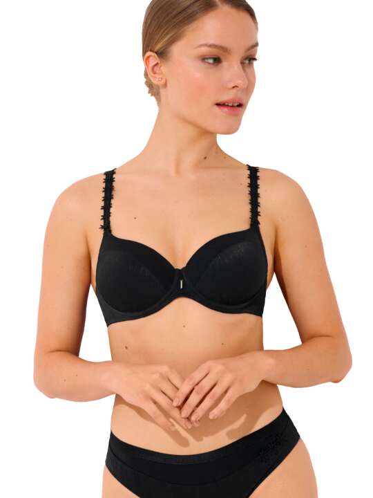 20251LI Preformed bra with double straps GRACIA cups B to E Lisca Black face