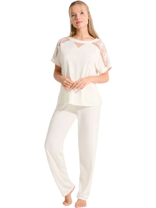 23444LI Pyjama pantalon t-shirt EMINENCE MARIAGE Lisca Ivoire face
