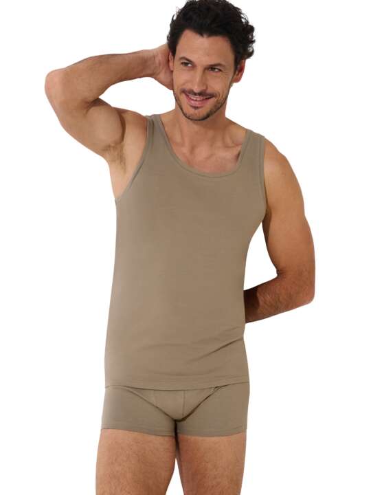 31011LI Débardeur col rond Odysseus Lisca Men Marron face