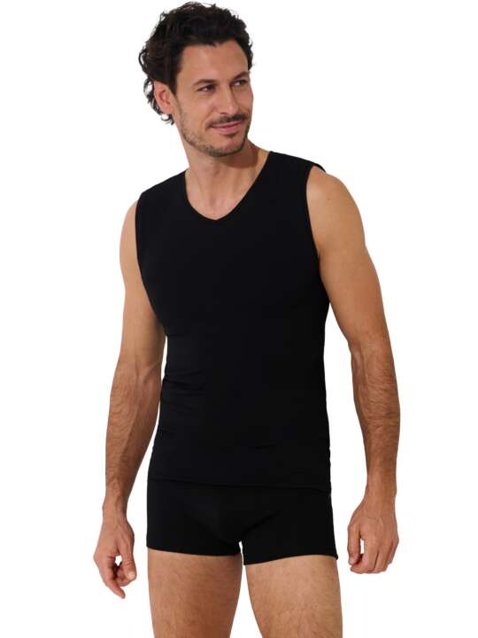 31012LI Débardeur col V Odysseus Lisca Men Noir face