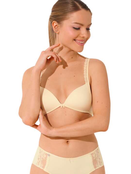 60532LI Soutien-gorge triangle préformé sans armatures Sunset Lisca Cheek Ivoire face