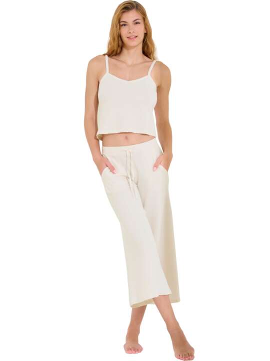63486LI Pyjama pantacourt camisole Freely Lisca Cheek White face
