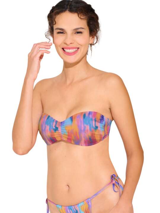 40805LI Haut maillot de bain bandeau préformé sans armatures JERSEY Lisca Cheek Orange face