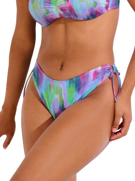 41697LI Bas maillot brésilien de bain échancré à nouettes JERSEY Lisca Cheek Violet face