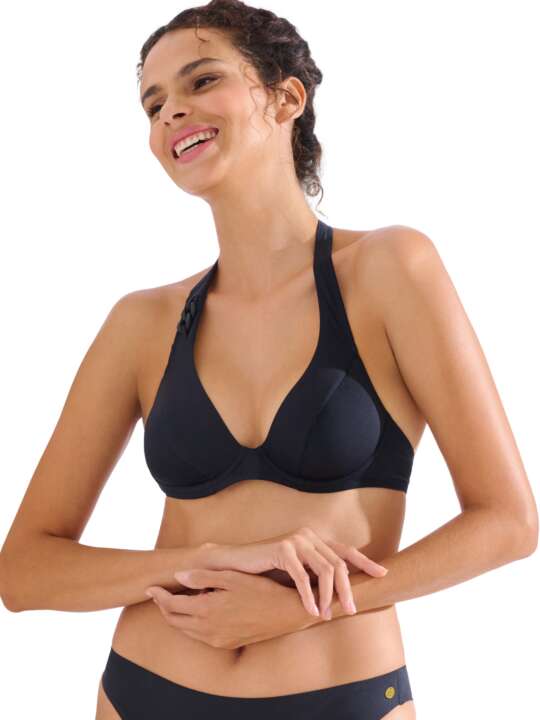40793LI Haut maillot de bain dos nu armaturé PALMA Lisca Noir face