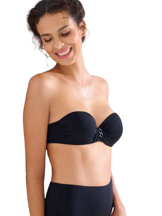 40794LI Haut maillot de bain bandeau balconnet préformé PALMA Lisca Noir face