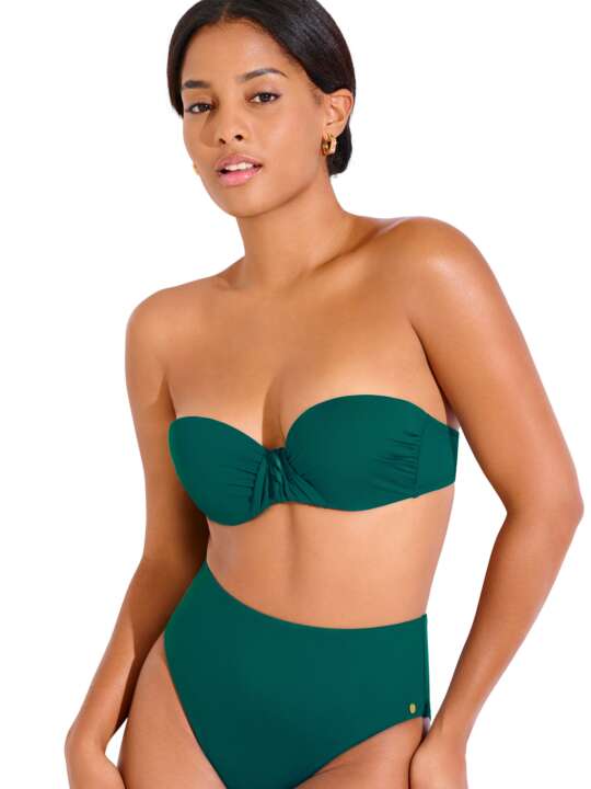 40794LI Haut maillot de bain bandeau balconnet préformé PALMA Lisca Vert face