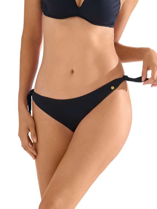 41687LI Bas maillot slip de bain à nouettes PALMA Lisca Noir face