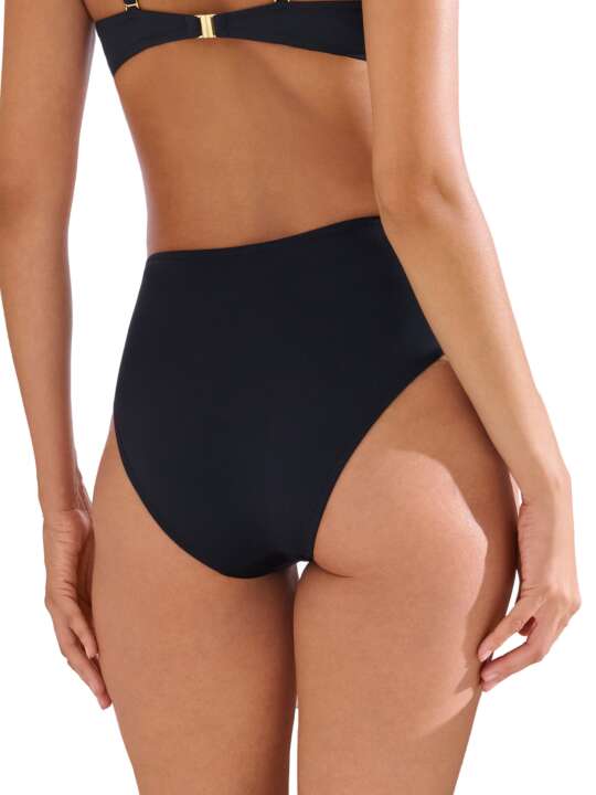 41689LI Bas maillot slip de bain échancré taille haute PALMA Lisca Noir face