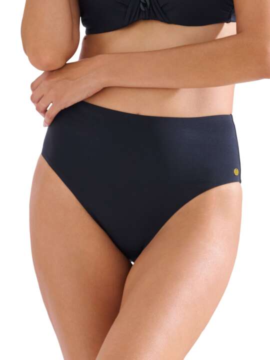 41689LI Bas maillot slip de bain échancré taille haute PALMA Lisca Noir face