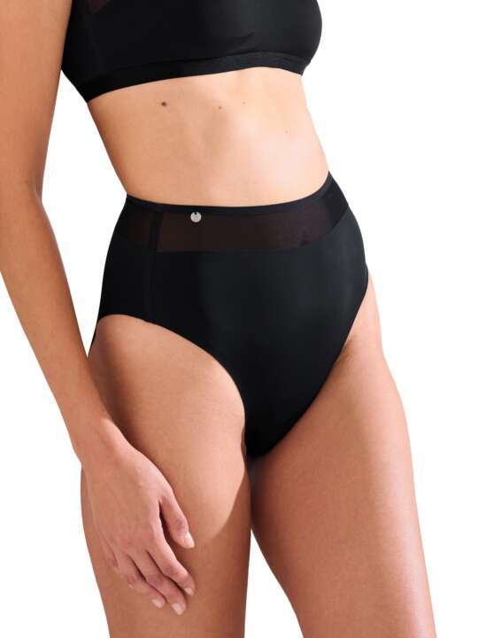 22356LI Slip échancré taille haute PARIS Lisca Noir face