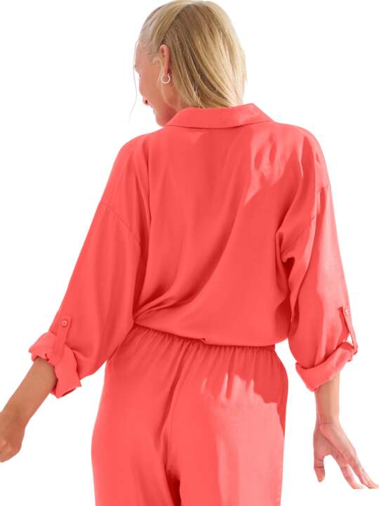 84389LI Top pyjama shirt long sleeves PARIS Lisca Coral face