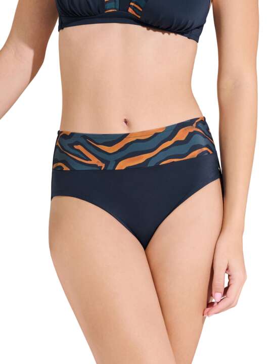 41737LI Bas maillot slip de bain gainant taille haute TANZANIA Lisca Bleu face