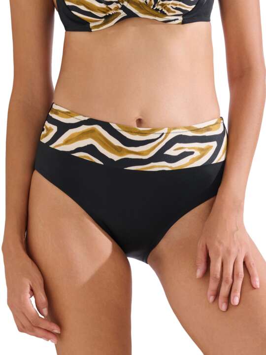 41737LI Bas maillot slip de bain gainant taille haute TANZANIA Lisca Noir face