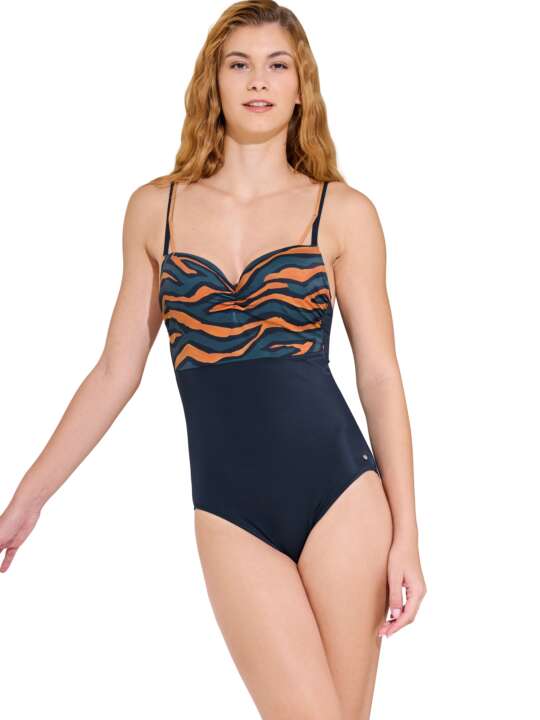 43582LI Maillot de bain une pièce préformé TANZANIA Lisca Bleu face