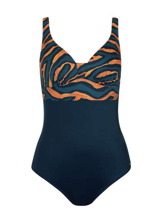 43583LI Maillot de bain une pièce préformé sans armatures amincissant TANZANIA Lisca Bleu face