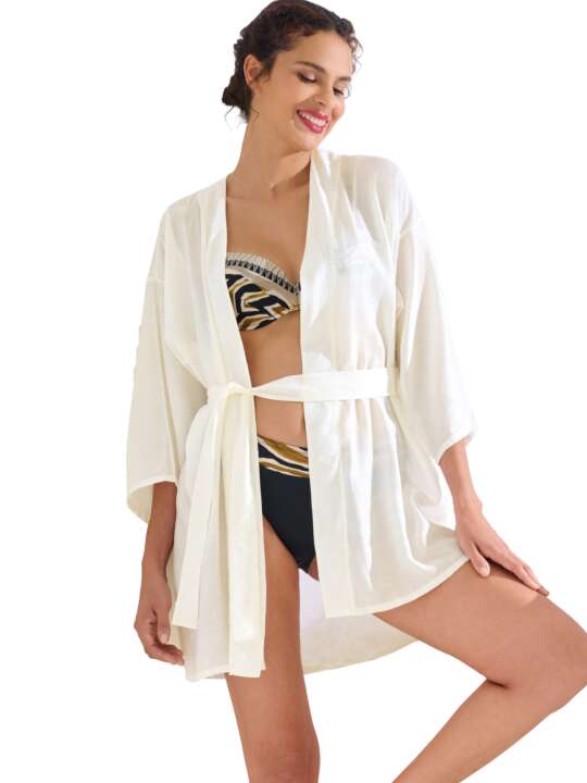 49602LI Caftan de plage TANZANIA Lisca Ivoire face