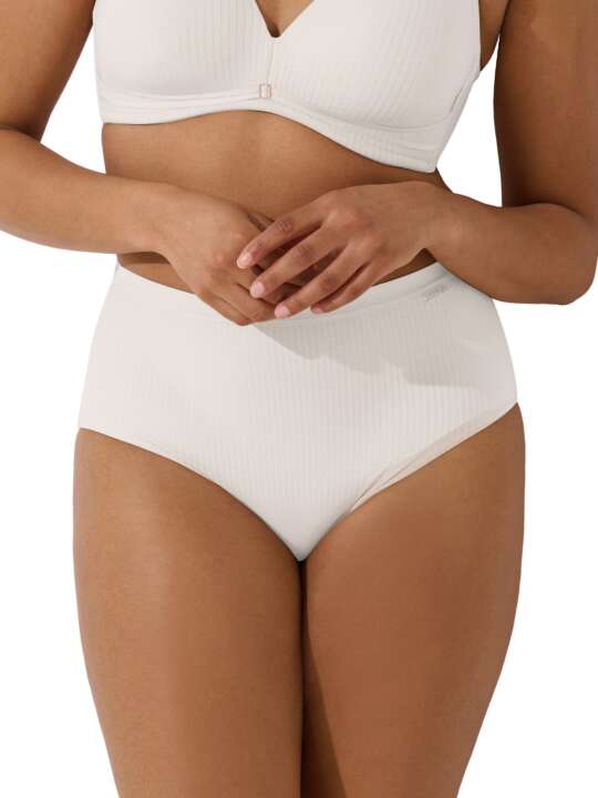 22291LI Slip à taille haute Laura Lisca Blanc face