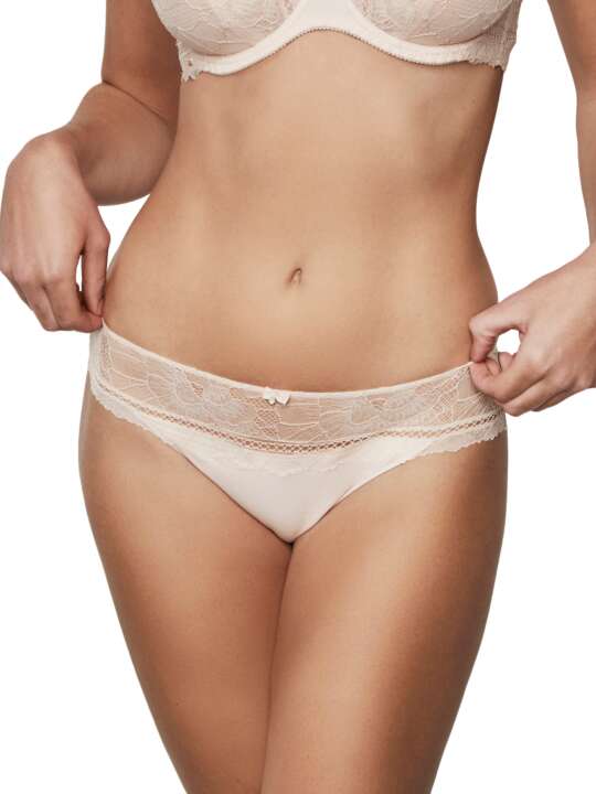 31207SE Slip bikini dentelle AGATHA Selmark Beige face