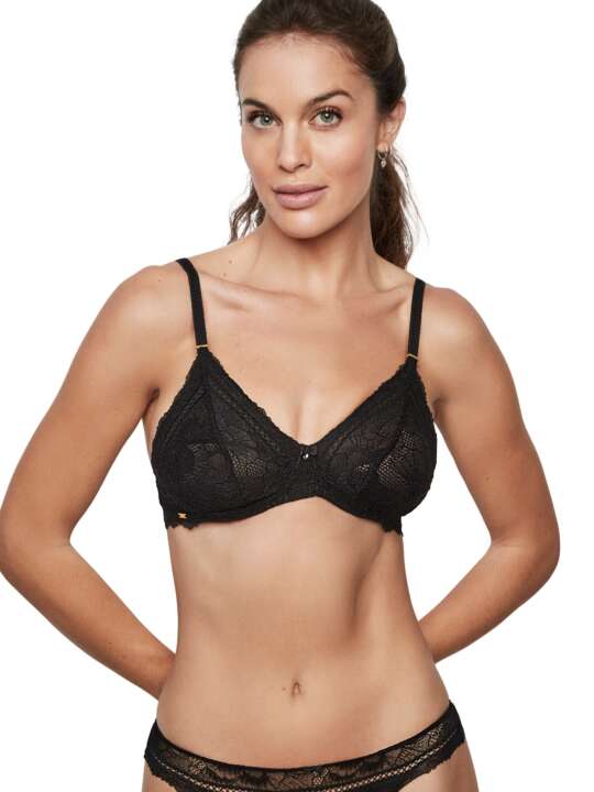 31210SE Soutien-gorge triangle sans armatures AGATHA Selmark Noir face
