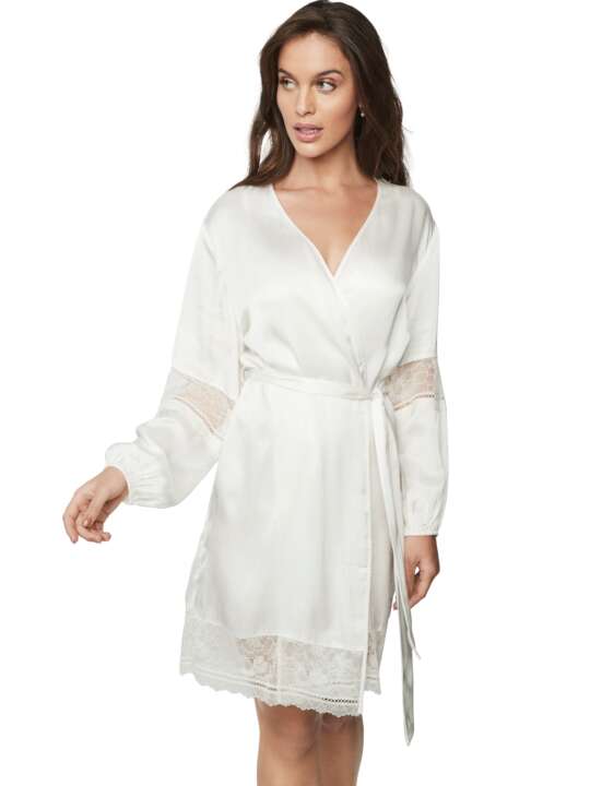 31271SE Déshabillé satiné AGATHA MARIAGE Selmark Ivoire face
