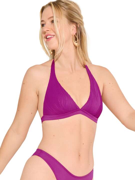 40851LI Haut maillot de bain triangle sans armatures SORRENTO Lisca Fuchsia face