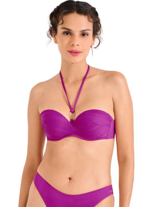 40852LI Haut maillot de bain bandeau balconnet préformé SORRENTO Lisca Fuchsia face