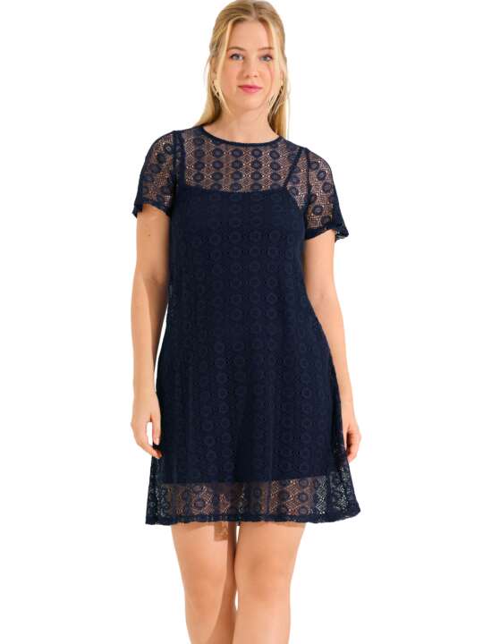 49604LI Robe estivale manches courtes SORRENTO Lisca Bleu face