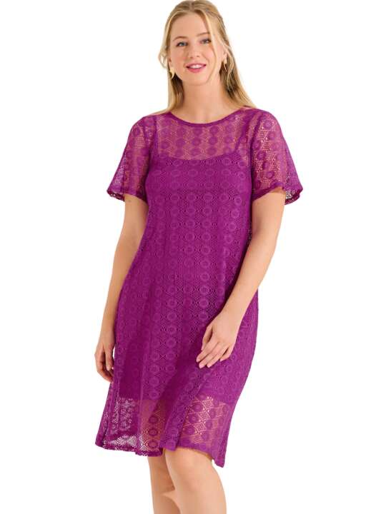 49604LI Robe estivale manches courtes SORRENTO Lisca Fuchsia face