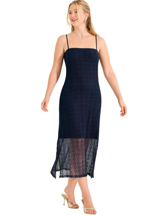 49605LI Robe longue estivale SORRENTO Lisca Bleu face