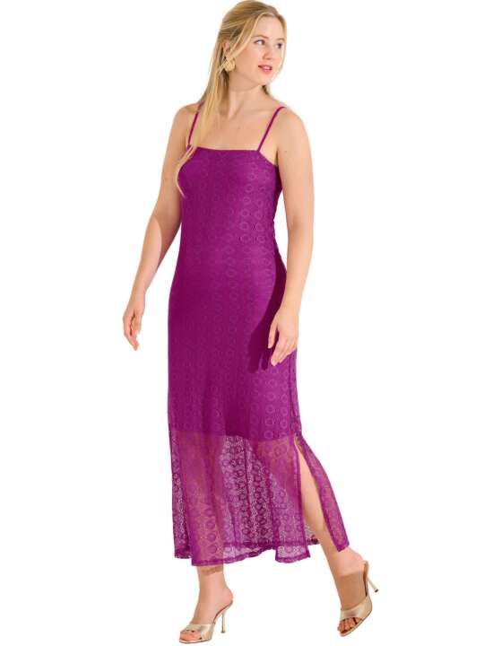 49605LI Robe longue estivale SORRENTO Lisca Fuchsia face