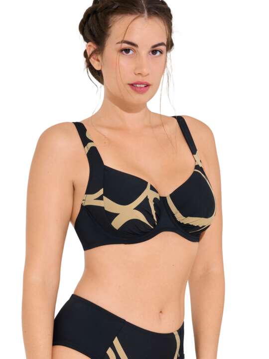 40819LI Haut maillot de bain armaturé VALENCIA Lisca Noir face