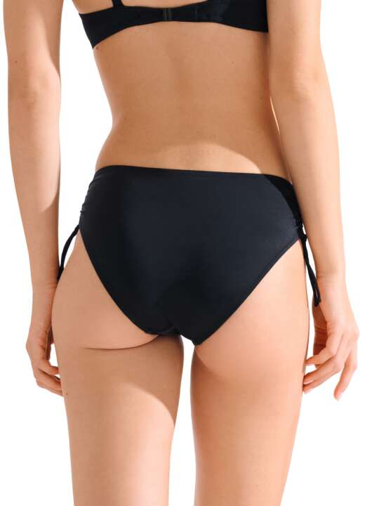 41706LI Bas maillot slip de bain côtés réglables VALENCIA Lisca Noir face